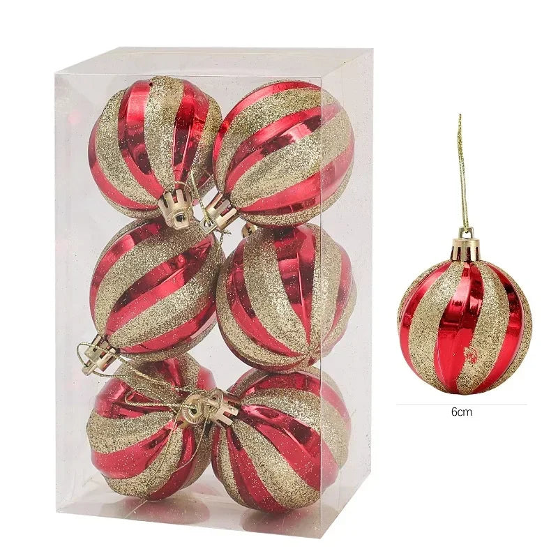 Gold Silver Red Shiny Christmas Balls Xmas Tree Hanging 6cm Large Ball Pendant New Year Gifts Christmas Home Party Decorations