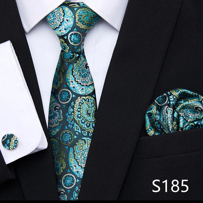 Tie Pocket Squares Cufflink Necktie Set