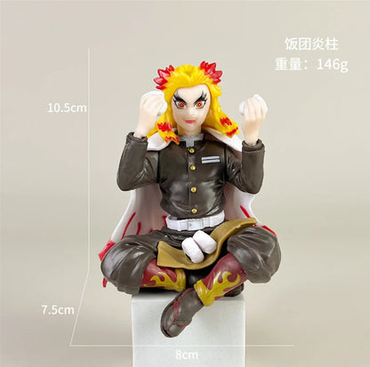Hot Anime Demon Slayer Sit Eating High Quality Rice Figure All Style Tanjirou Nezuko Kyoujurou Tengen Tokitou Muichirou Figurine