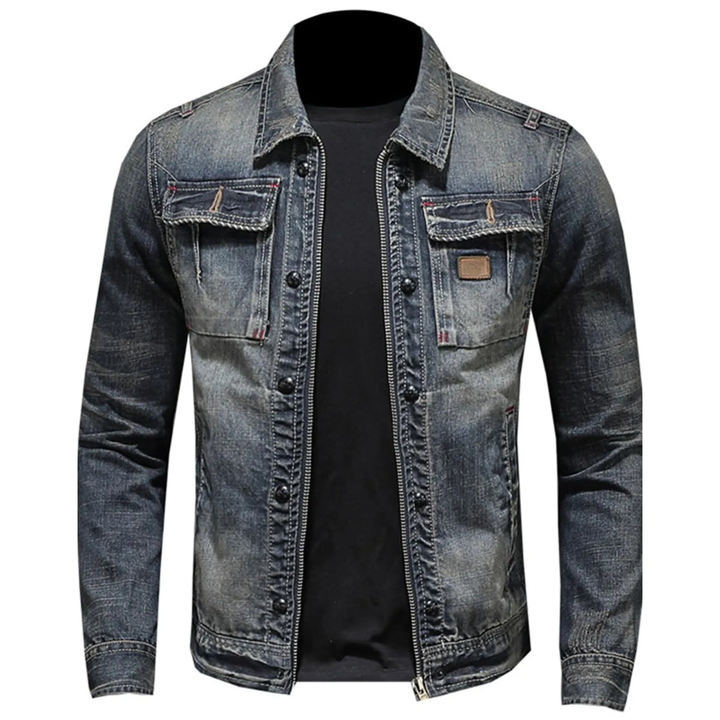 Vintage Denim Jacket Men's With Windbreak Cotton Padded Down Jacket Men's High Quality Classic Fashion New Zipper Padded Jacket