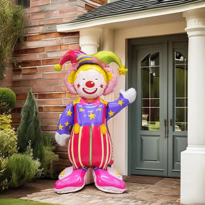Giant Smiling Popcorn Clown Foil Balloon – Circus & Carnival Party Decoration