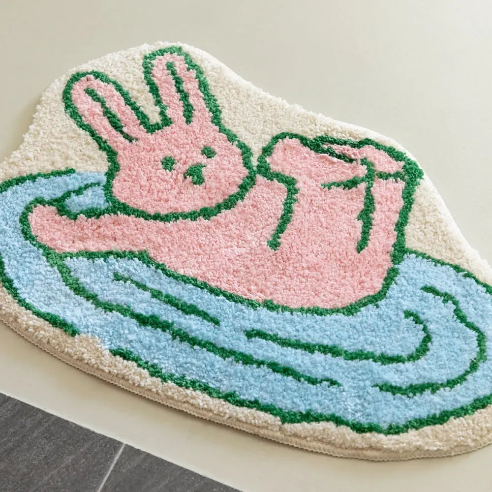 Soft Cartoon Imitation‑Cashmere Floor Mat for Bedroom, Bathroom & Home Décor
