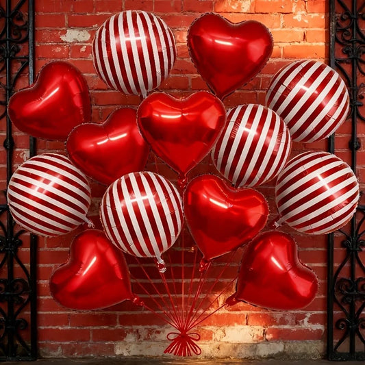18" Love Heart Foil Balloon Set – Valentine’s Day, Wedding, Birthday & Anniversary Decor