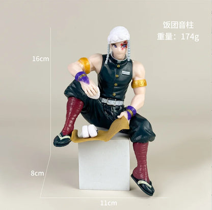 Hot Anime Demon Slayer Sit Eating High Quality Rice Figure All Style Tanjirou Nezuko Kyoujurou Tengen Tokitou Muichirou Figurine