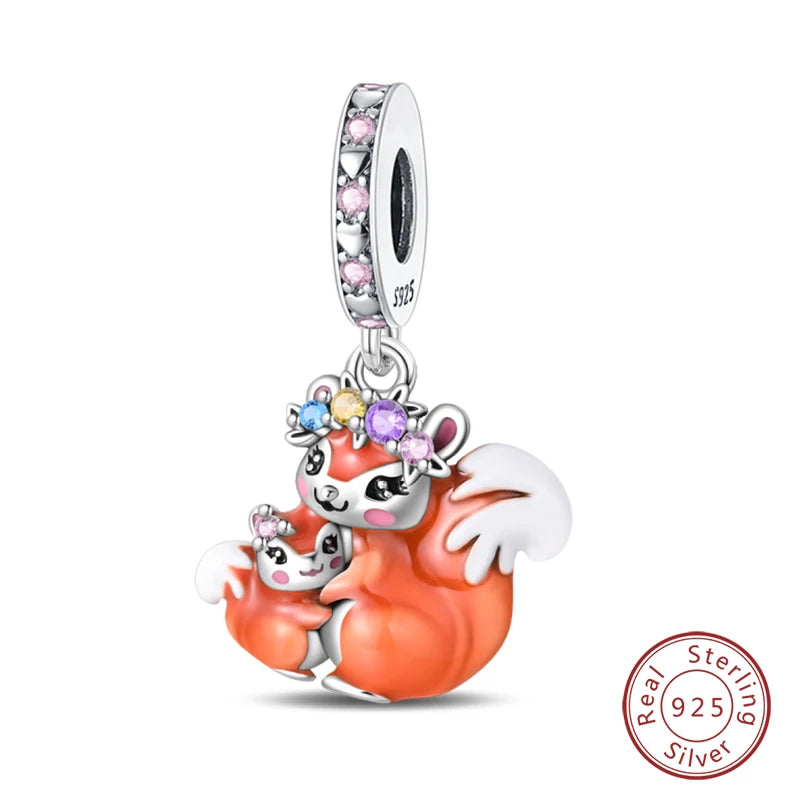 Springtime Charms 925 Sterling Silver Swallow Snail Butterfly Flower Charms Beads Fit Qikaola Bracelet DIY Birthday Jewelry Gift