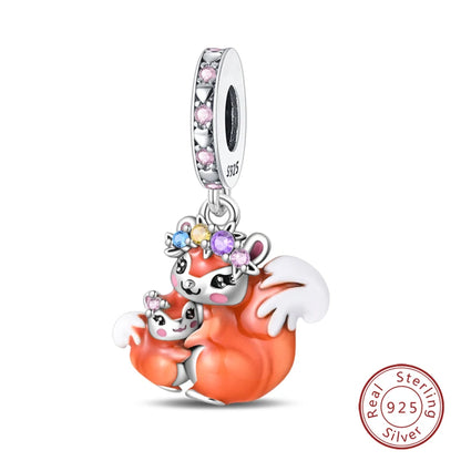 Springtime Charms 925 Sterling Silver Swallow Snail Butterfly Flower Charms Beads Fit Qikaola Bracelet DIY Birthday Jewelry Gift