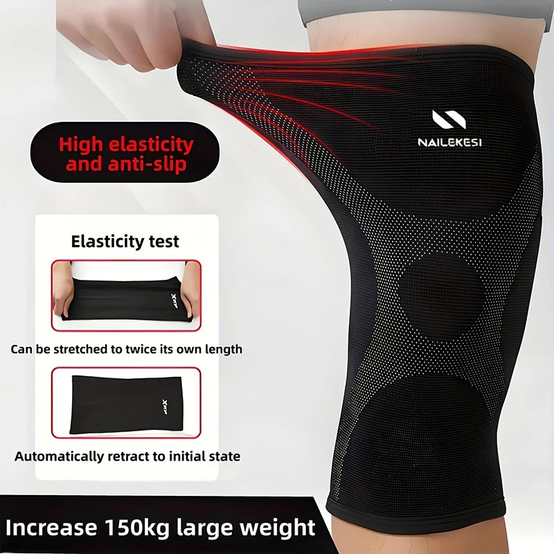 Plus‑Size Extra‑Large Knee Brace – 40–150KG Sports Support with Anti‑Slip Silicone for Running & Hiking