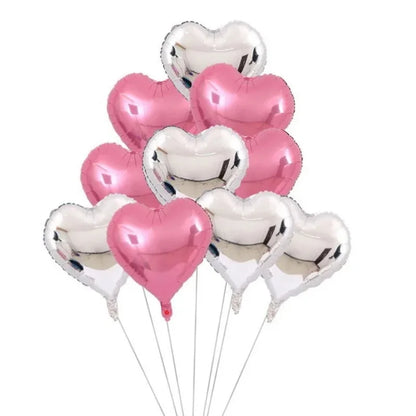 10pcs 18inch Rose Gold Red Pink Love Foil Heart Helium Balloons Wedding Birthday Party Balloons Valentine's Day Globos Supplies