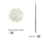 50 PCS Artificial Hydrangea Flowers Silk Hydrangea Heads for Wedding
