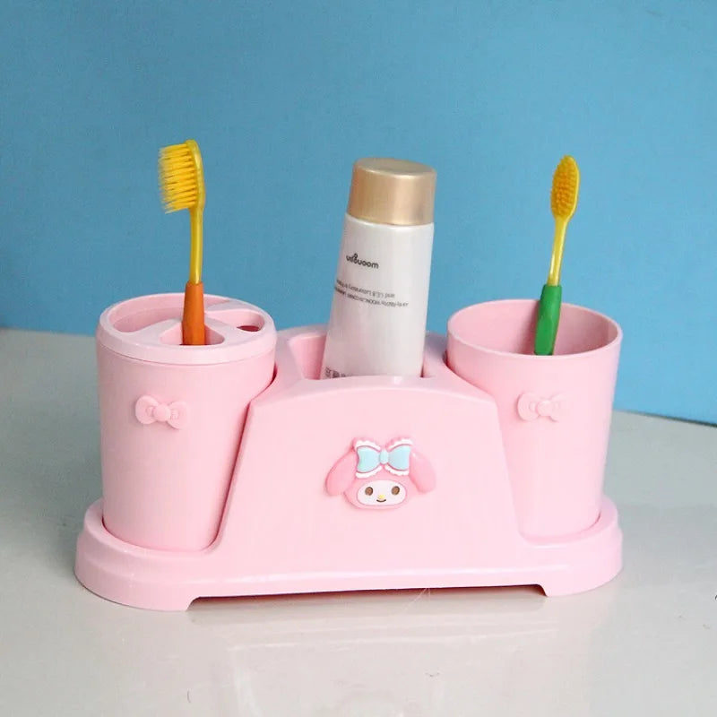 Sanrio Hello kittyMy melody creative home cartoon bathroom tooth cup toothbrush couple set mouthwash cup washing storage box