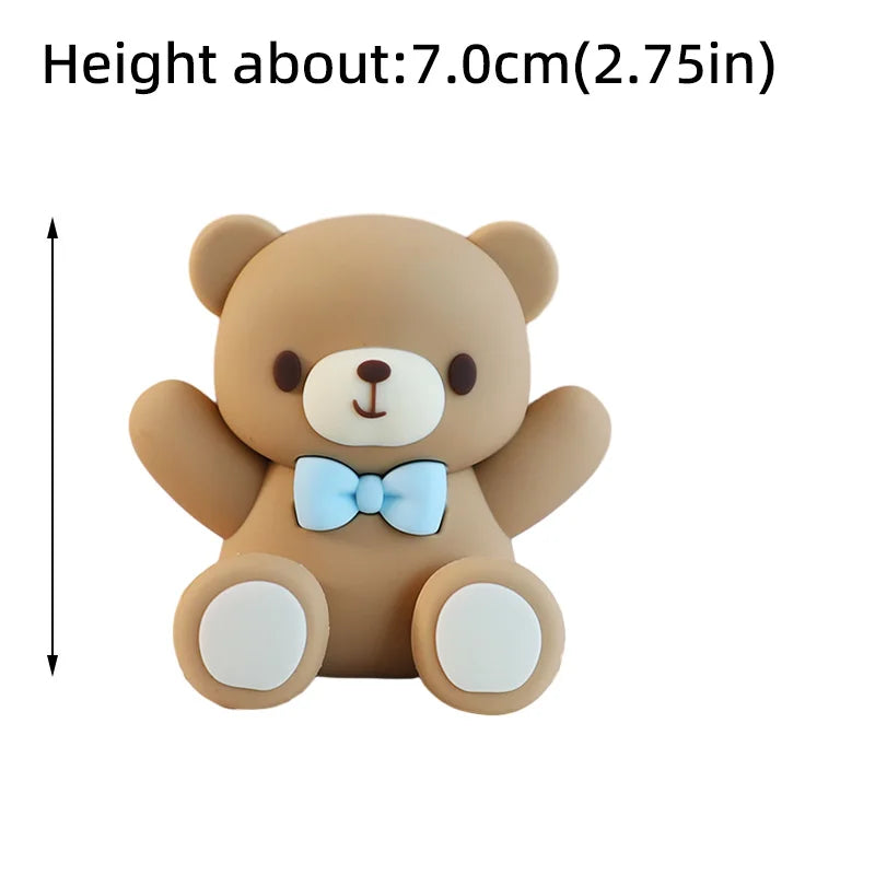 Blue Train Cake Topper Bear Cake Top Carriage Water Balloons Rainbow Tower Cake Decorations Boy Girl Baby Shower Party Supplies