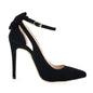 Women's High Heels Bow Tie Back Sexy Stiletto Pumps Pointed Toe Bowknot 11cm Sexy Ankle Strap High Heeled Female Wedding Shoes