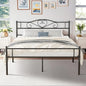 Queen Metal Platform Bed Frame with Headboard & Footboard, Steel Slats Mattress Foundation, No Box Spring Needed,Black