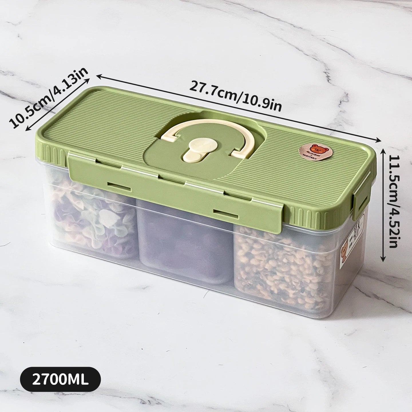 Plastic Divided Meat Food Storage Box Large Capacity Refrigerator Frozen Fresh-keeping Box Kitchen Sealed Storage Container