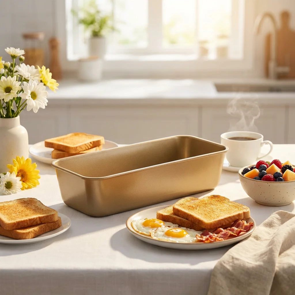 Golden Non‑Stick Toast Bread Pan – Durable Easy‑Clean Bakeware