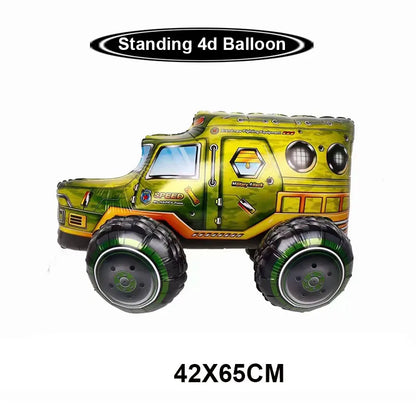 1pc Large Transportation Balloon Racing Balloon Fire Truck Ambulance School Bus Excavator Motorcycle Balloon for Boys Birthday