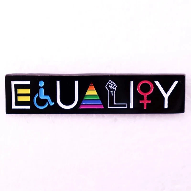 Rainbow LGBT Encourage Letters Metal Enamel Badge Gay Lesbian Asexual Transgender Adaptive Lapel Pin Jewelry Gifts Accessories