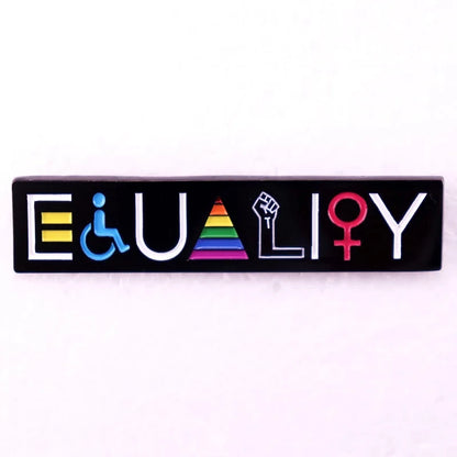 Rainbow LGBT Encourage Letters Metal Enamel Badge Gay Lesbian Asexual Transgender Adaptive Lapel Pin Jewelry Gifts Accessories