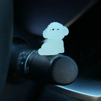 Luminous Poodle Dog Car Ornaments Dashboard Glow Ornament  Decoration Accessories