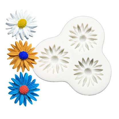 Daisy Wild Chrysanthemum Flower Silicone Sugarcraft Mold Fondant Cake Decorating Tools Candy Clay Cupcake Chocolate Baking Mold