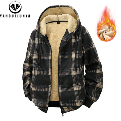 Men’s Spring/Autumn Fleece Windbreaker – Outdoor Hooded Casual Jacket