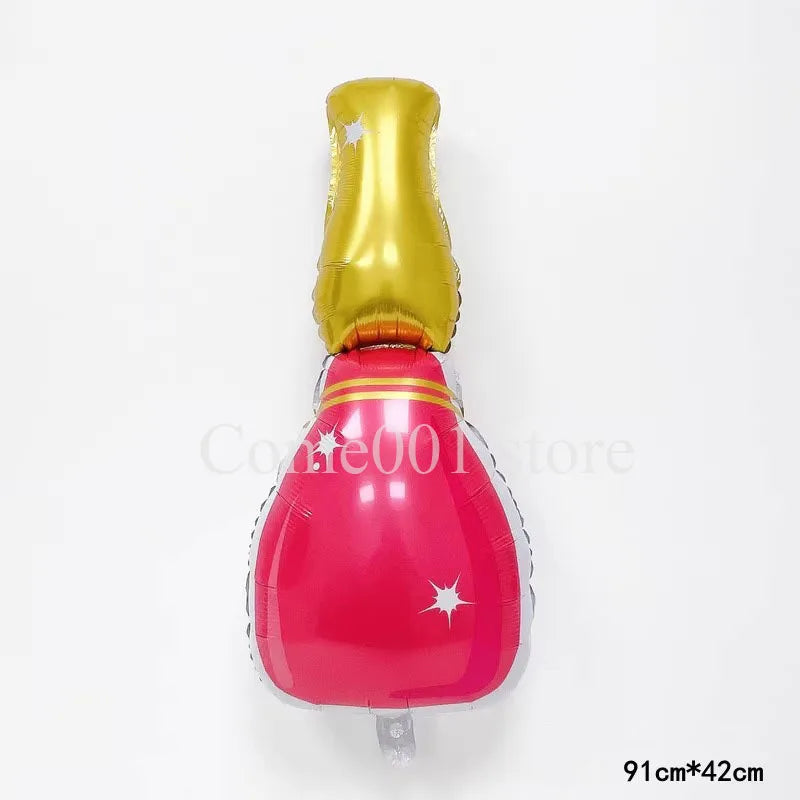 Lipstick Nail Polish Aluminum Film Ballons Girls Makeup Beauty Theme Birthday Party Decoration Balloons
