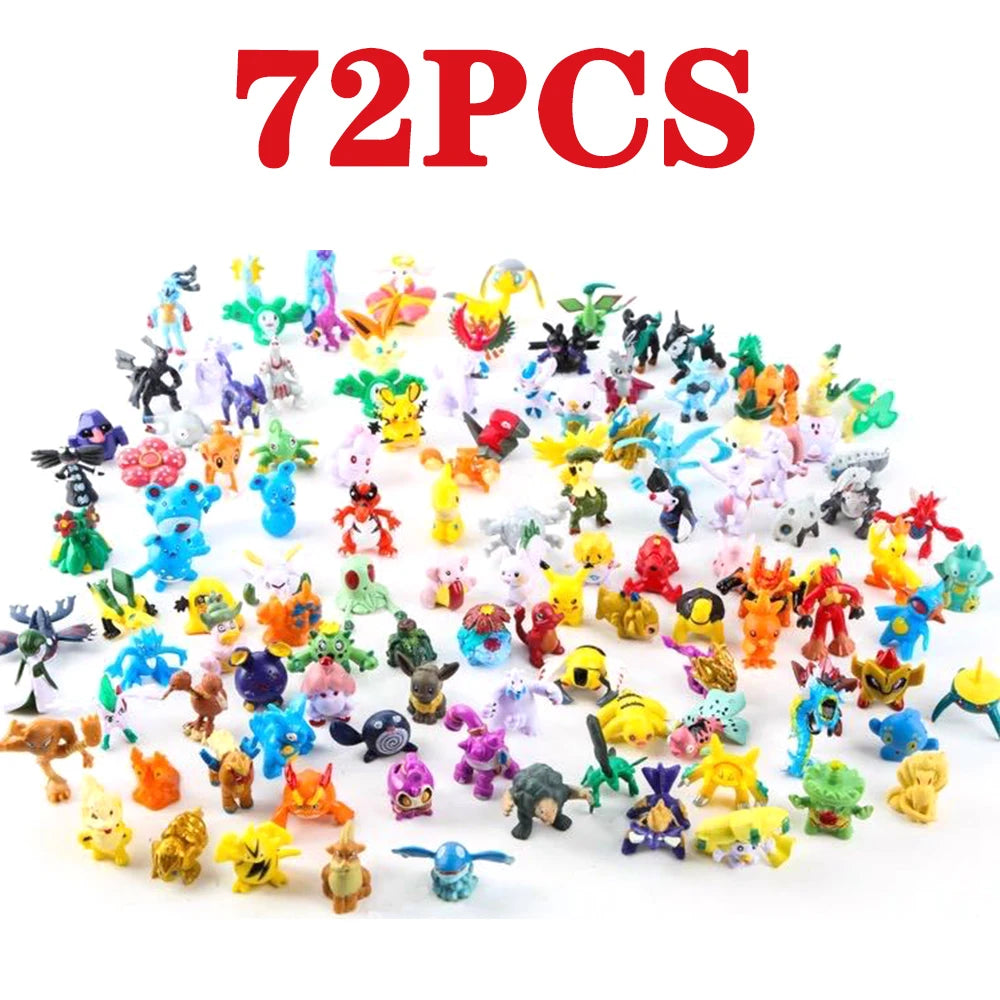 144pcs Pokemon Pikachu Action Figure Toys Mini Figures Model Toy Pikachu Anime Kids Doll Birthday Christmas Gifts