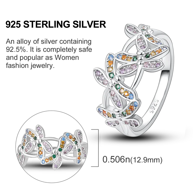 925 Sterling Silver Ring – Colorful Cubic Zirconia Women’s Wedding & Engagement Jewelry