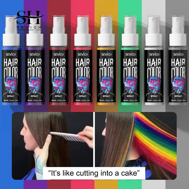Sevich 8 Colors New Style Hair Color Spray One-Time Hair Color Instant Hair Salon Hair Care Styling Product For Men and Women ﻿