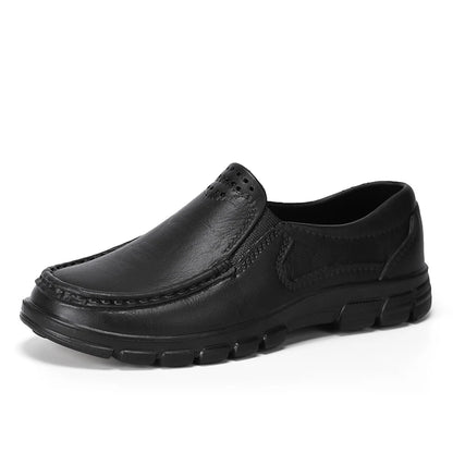 Chef shoes four season new anti slip oil resistant plus size business casual men's work leather shoes fashion comfort soft soled