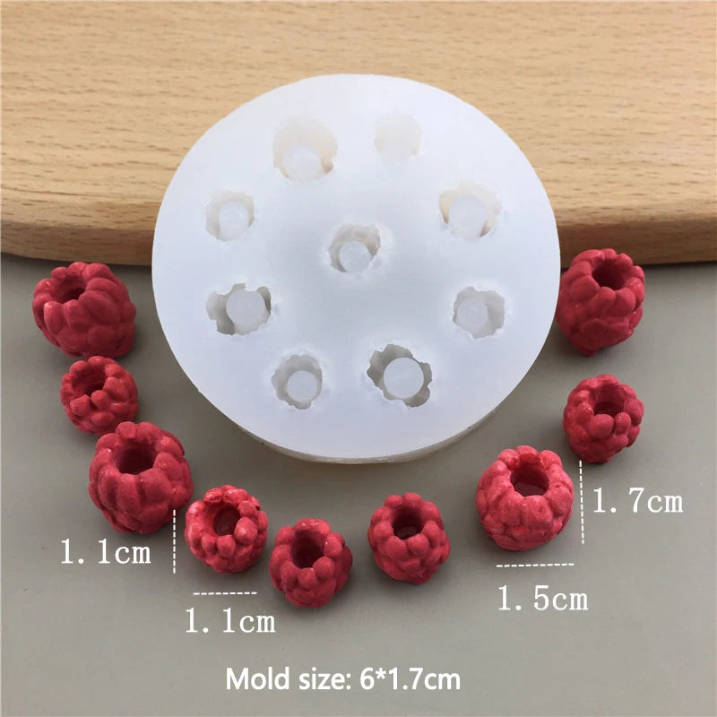 Simulation Fruit Candle Silicone Mold 3D Blueberry Raspberry Shaped Fondant Mould DIY Chocolate Baking Mold Cake Decorating Tool