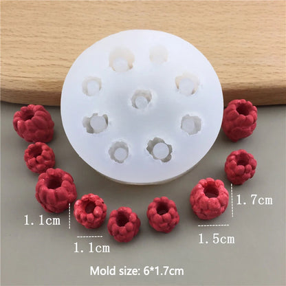 Simulation Fruit Candle Silicone Mold 3D Blueberry Raspberry Shaped Fondant Mould DIY Chocolate Baking Mold Cake Decorating Tool