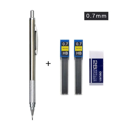 Metal Automatic Mechanical Pencil 5/0.7/0.9/1.3/2.0mm