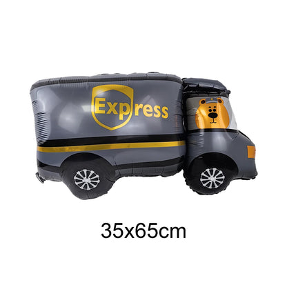 1pc Large Transportation Balloon Racing Balloon Fire Truck Ambulance School Bus Excavator Motorcycle Balloon for Boys Birthday
