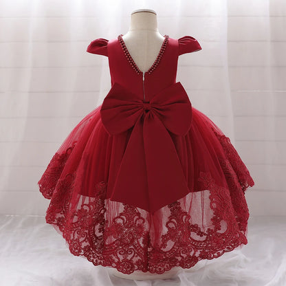 Toddler Girl Evening Party Princess Dress Baby Big Bow Tutu Gown Kids Birthday Wedding Ceremony Costume Gala Clothes Vestidos