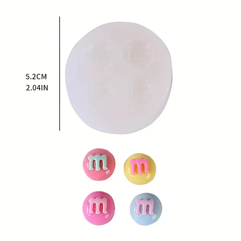 1 piece, mini M-bean silicone mold, sugar flipping cake, Perth decorative cake mold