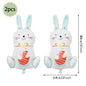 Happy Easter Party Decorations – Bunny & Egg Paper Plates with Cute White Rabbit and Carrot Foil Balloons, Kids Party Supplies & Favors