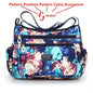 Floral Print Crossbody Bag, Trendy Nylon Shoulder Bag, Women's Multi Layer Messenger Bag For Travel