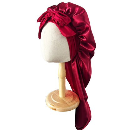 Long Bonnet Elastic Satin Hair Band Set For Sleeping