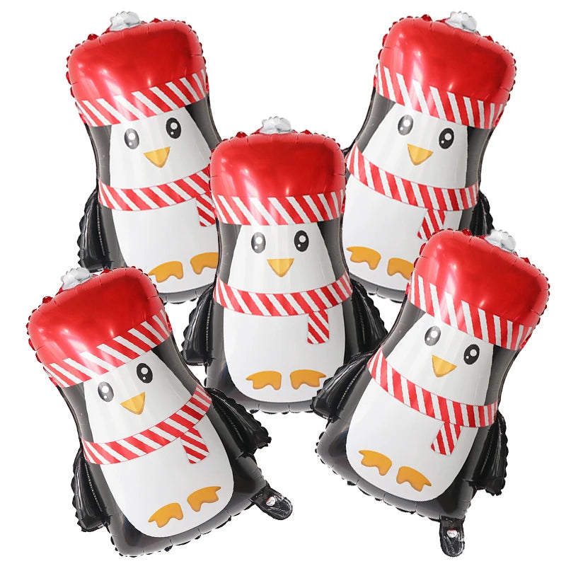 5pcs Christmas Foil Helium Balloon Santa Snowman Penguin Candy Merry Christmas Theme Party Decoration Air Globos Kids Gifts