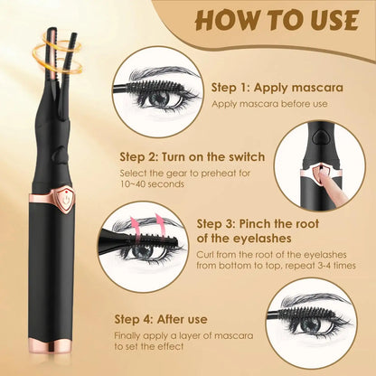2‑in‑1 Heated Eyelash Curler · Clip‑Type & Comb‑Style Electric Curler · Rechargeable Beauty Gift for Women