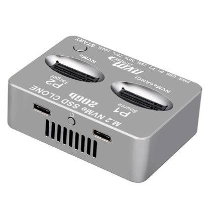 Dual-Bay M.2 NVME SSD Clone USB3.2 Type C NVME Docking Station M.2 M.3 NVME PCI-E External Hard Disk Box for M2 SSD M Key SSD