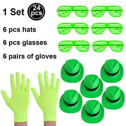 UV Neon Glow Party Hats – Blacklight Fluorescent Plastic Hats for Kids & Adults