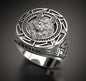 Retro 925 Sterling SilverTotem Thai Warrior Wolf Head Men's Ring