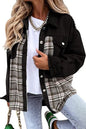 Women’s Long Sleeve Denim Jacket – Punk Plaid Print Button‑Up Irregular Shirt Jacket