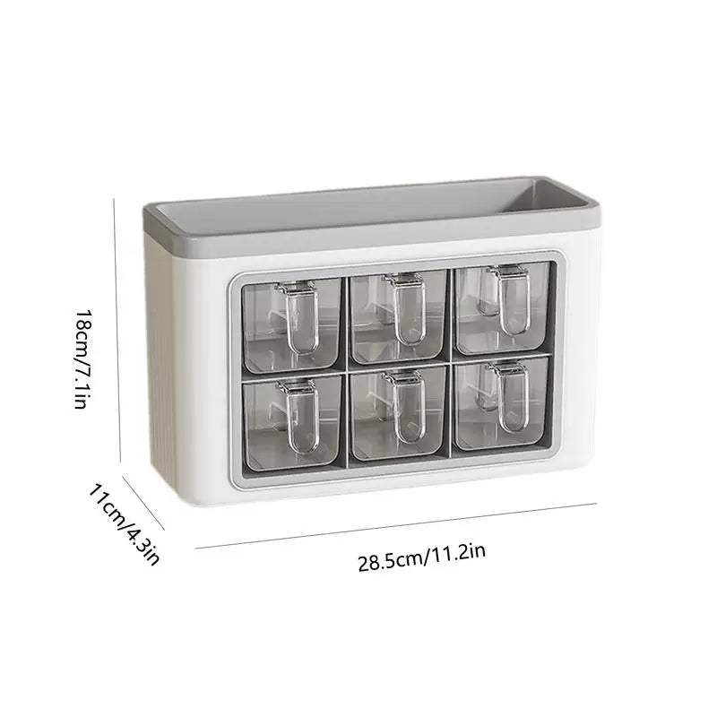 Wall-Mounted Seasoning Storage Box Kitchen Pepper Storage Box Adhesive Wall Mounted Condiment Jar Set For Home Kitchen