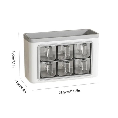 Wall-Mounted Seasoning Storage Box Kitchen Pepper Storage Box Adhesive Wall Mounted Condiment Jar Set For Home Kitchen
