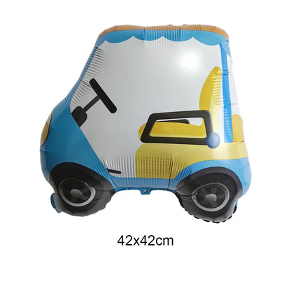 1pc Large Transportation Balloon Racing Balloon Fire Truck Ambulance School Bus Excavator Motorcycle Balloon for Boys Birthday