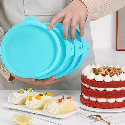 Round Silicone Cake Pan – 4/6/8in Non‑Stick Layer Mold for Baking