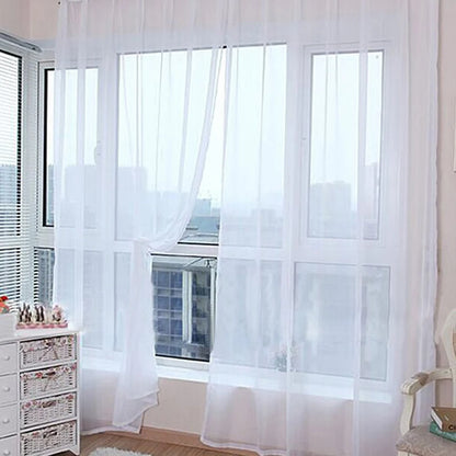 Transparent Solid‑Color Window Gauze Curtains – Light‑Luxury Sheer Panels for Weddings & Home Decor, Easy to Install